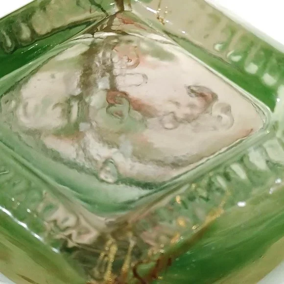 Antique French Glass Perfume Bottle Poss. Daum Nancy Jade Green 24k Gold Vintage - Picture 4 of 13